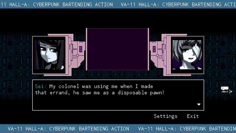Illustration for article titled VA-11 HALL-A Cyberpunk Bartender Action Review